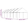 Pavillon mit Dach Weiß 11,15x4,08x3,22 m Polyethylen