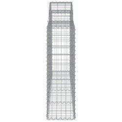 Gabionen mit Hochbogen 2 Stk. 200x30x100/120cm Verzinktes Eisen