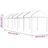 Pavillon mit Dach Weiß 11,15x2,28x2,69 m Polyethylen