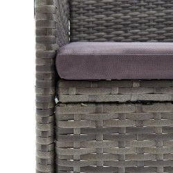 Garten-Essstühle 4 Stk. Poly Rattan Grau