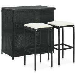 3-tlg. Bar Set Poly Rattan...