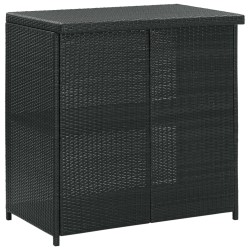 3-tlg. Bar Set Poly Rattan Schwarz