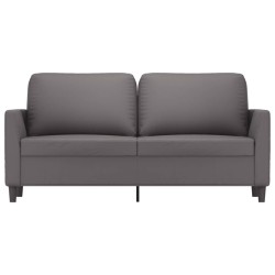 2-Sitzer-Sofa Grau 140 cm Kunstleder