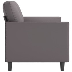 2-Sitzer-Sofa Grau 140 cm Kunstleder