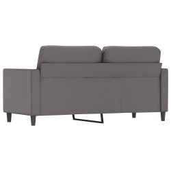 2-Sitzer-Sofa Grau 140 cm Kunstleder