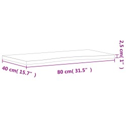 Schreibtischplatte 80x(36-40)x2,5 cm Massivholz Buche