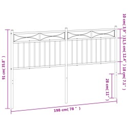 Kopfteil Metall Schwarz 193 cm