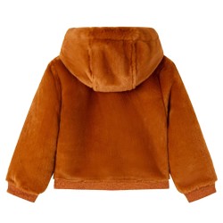 Kinder-Kapuzenjacke Kunstpelz Cognac 116