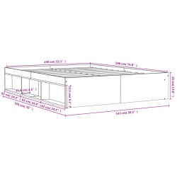 Bettgestell Grau Sonoma 140x190 cm