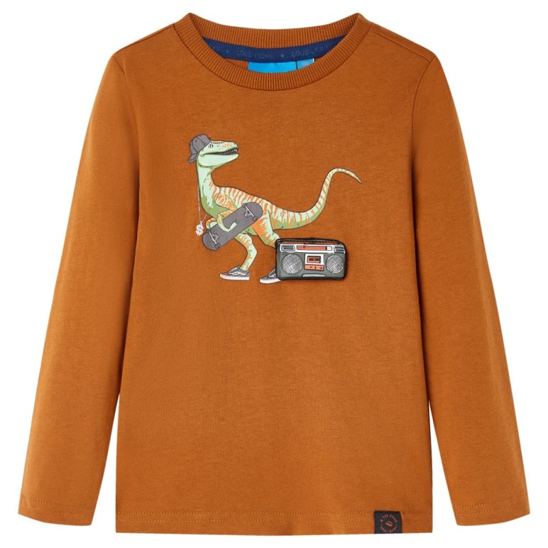 Kinder-Langarmshirt Cognac 140