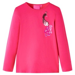 Kinder-Langarmshirt Knallrosa 116