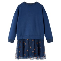 Kinderkleid mit Langen Ärmeln Marineblau 128