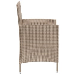 Gartenstühle mit Kissen 4 Stk. Poly Rattan Beige