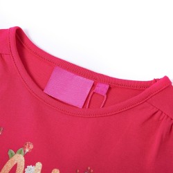 Kinder-Langarmshirt Knallrosa 116