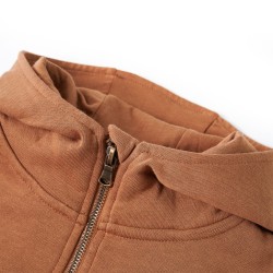 Kinder-Kapuzenpullover mit Halbem Reißverschluss Anthrazit Cognac 128