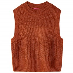 Kinder-Pulloverweste Gestrickt Cognac 140