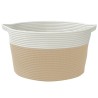 Aufbewahrungskorb Beige und Weiß Ø40x25 cm Baumwolle