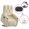 Relaxsessel mit Aufstehhilfe Elektrisch Creme Stoff