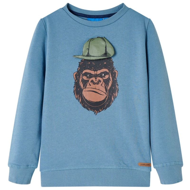 Kinder-Sweatshirt Mittelblau 116