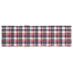 Sonnenliegen-Auflage Rot Karomuster 200x50x3 cm Oxford-Gewebe