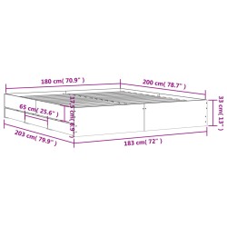 Bettgestell mit Schubladen Braun Eichen-Optik 180x200 cm