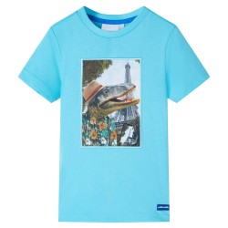 Kinder-T-Shirt Aquablau 128