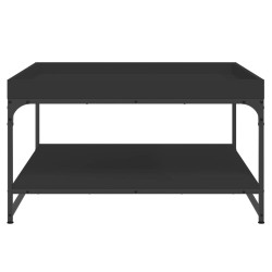 Couchtisch Schwarz 80x80x45 cm Holzwerkstoff und Eisen