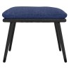 Fußhocker Blau 45x29,5x35 cm Stoff und Kunstleder