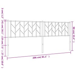 Kopfteil Metall Schwarz 200 cm