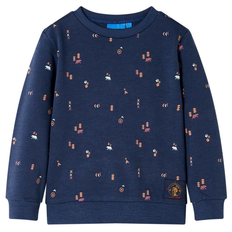 Kinder-Sweatshirt Marineblau Melange 92