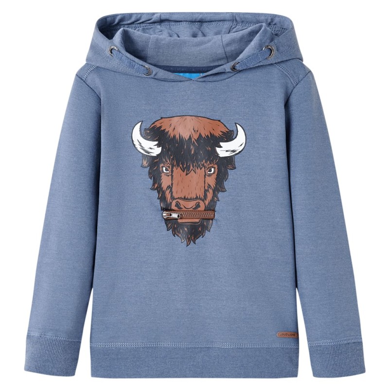 Kinder-Kapuzenpullover Blau Melange 92