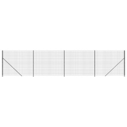 Maschendrahtzaun mit Bodenflansch Anthrazit 1,6x10 m