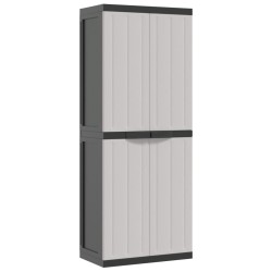 Gartenschrank Grau und Schwarz 65x37x165 cm PP