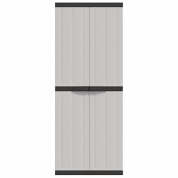 Gartenschrank Grau und Schwarz 65x37x165 cm PP