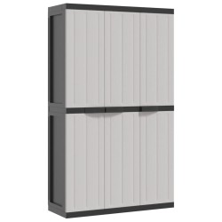 Gartenschrank Grau und Schwarz 97x37x165 cm PP