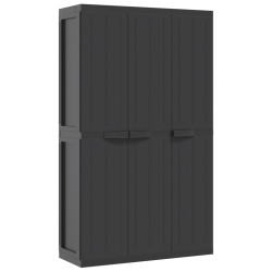 Gartenschrank Schwarz 97x37x165 cm PP