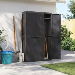 Gartenschrank Schwarz 97x37x165 cm PP