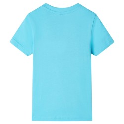 Kinder-Kurzarmshirt Aquablau 140