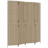 Paravent 4-tlg. Beige Poly Rattan