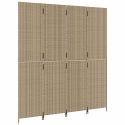 Paravent 4-tlg. Beige Poly Rattan