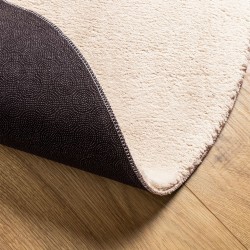 Teppich HUARTE Kurzflor Weich und Waschbar Beige Ø 200 cm