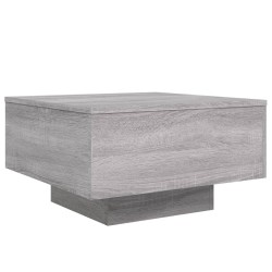 Couchtisch mit LED-Leuchten Grau Sonoma 55x55x31 cm