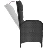 3-tlg. Garten-Lounge-Set mit Kissen Schwarz Poly Rattan