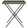 Tabletttisch Klappbar Grau 65x40x75 cm Poly Rattan