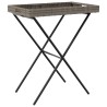 Tabletttisch Klappbar Grau 65x40x75 cm Poly Rattan