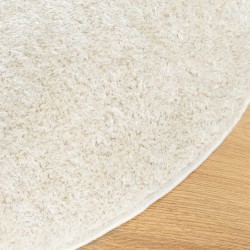 Teppich ISTAN Hochflor Glänzend Creme Ø 160 cm