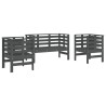 3-tlg. Garten-Lounge-Set Grau Massivholz Kiefer