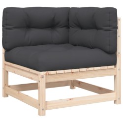 Garten-Ecksofa mit Kissen und Hocker