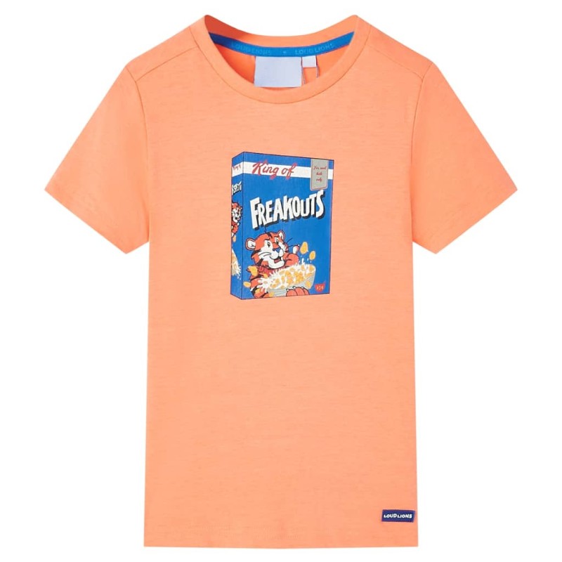 Kinder-Kurzarmshirt Neonorange 140