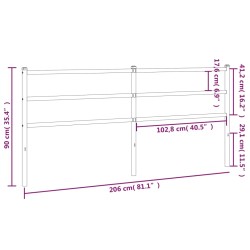 Kopfteil Metall Weiß 200 cm